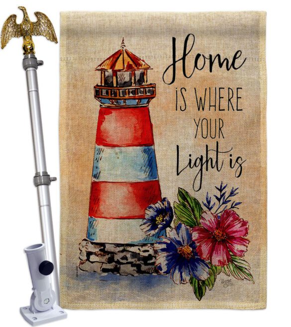 Home Is Light - Nautical Coastal Vertical Impressions Decorative Flags HG107071 Made In USA - Image 19