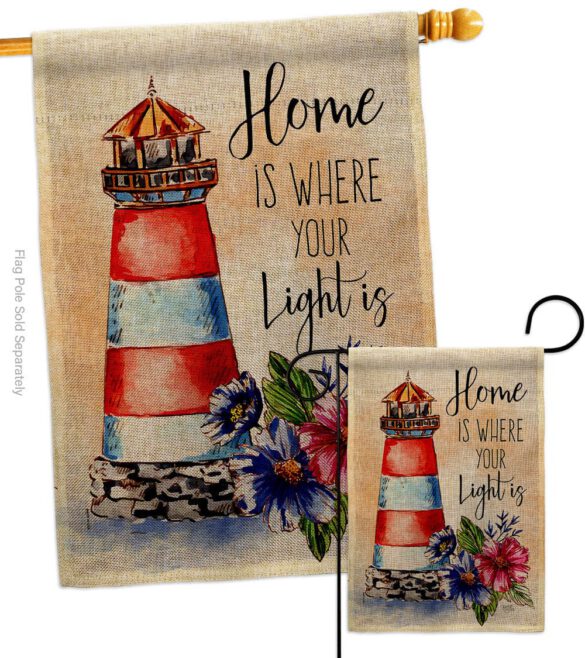 Home Is Light - Nautical Coastal Vertical Impressions Decorative Flags HG107071 Made In USA - Image 13