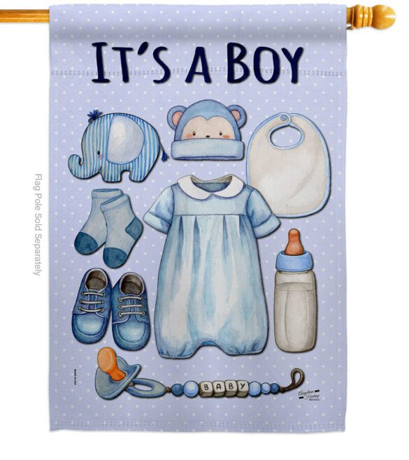 Baby Boy - Family Special Occasion Vertical Impressions Decorative Flags HG130338 Made In USA - Image 3