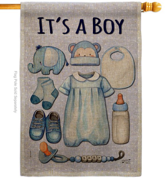 Baby Boy - Family Special Occasion Vertical Impressions Decorative Flags HG130338 Made In USA - Image 24