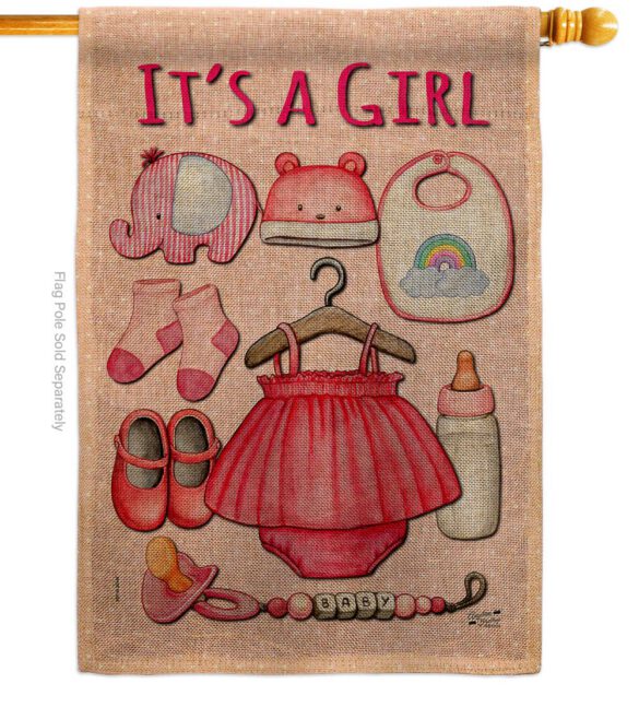 Baby Girl - Family Special Occasion Vertical Impressions Decorative Flags HG130339 Made In USA - Image 24