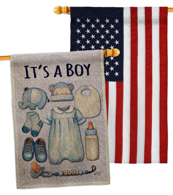 Baby Boy - Family Special Occasion Vertical Impressions Decorative Flags HG130338 Made In USA - Image 37