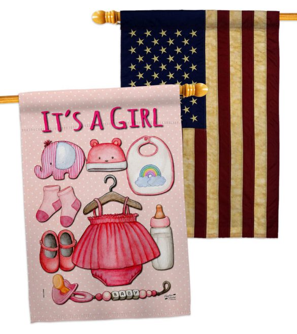 Baby Girl - Family Special Occasion Vertical Impressions Decorative Flags HG130339 Made In USA - Image 9