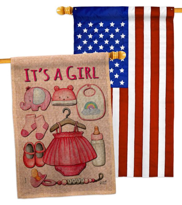Baby Girl - Family Special Occasion Vertical Impressions Decorative Flags HG130339 Made In USA - Image 32