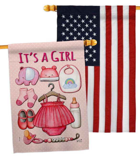 Baby Girl - Family Special Occasion Vertical Impressions Decorative Flags HG130339 Made In USA - Image 16