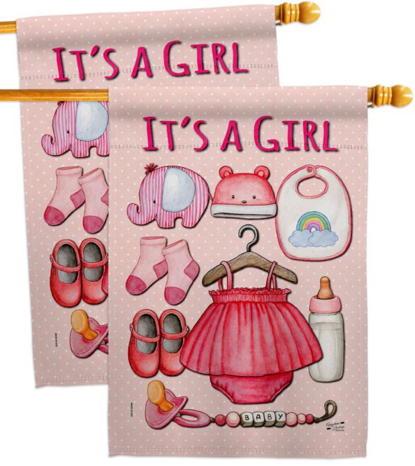 Baby Girl - Family Special Occasion Vertical Impressions Decorative Flags HG130339 Made In USA - Image 13