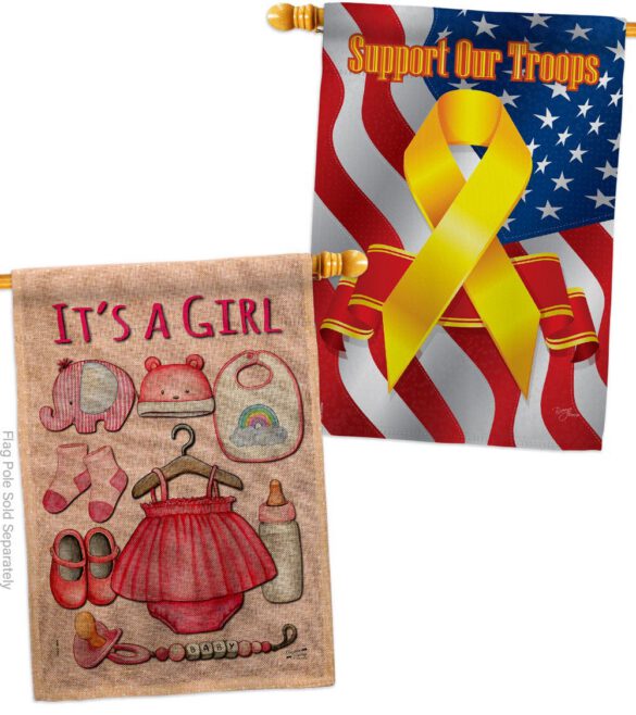Baby Girl - Family Special Occasion Vertical Impressions Decorative Flags HG130339 Made In USA - Image 36