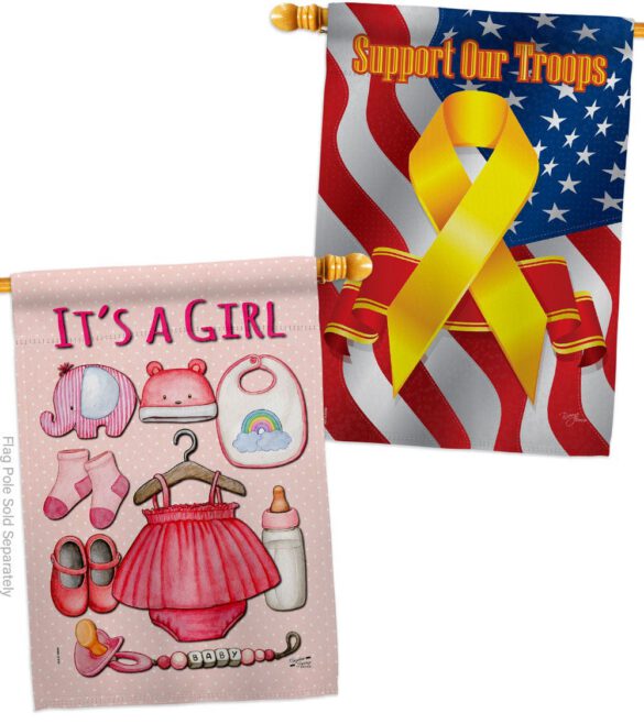 Baby Girl - Family Special Occasion Vertical Impressions Decorative Flags HG130339 Made In USA - Image 15