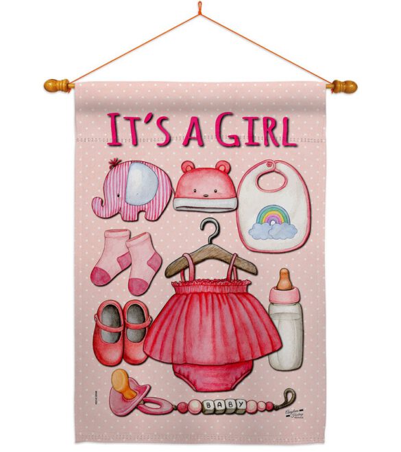 Baby Girl - Family Special Occasion Vertical Impressions Decorative Flags HG130339 Made In USA - Image 22