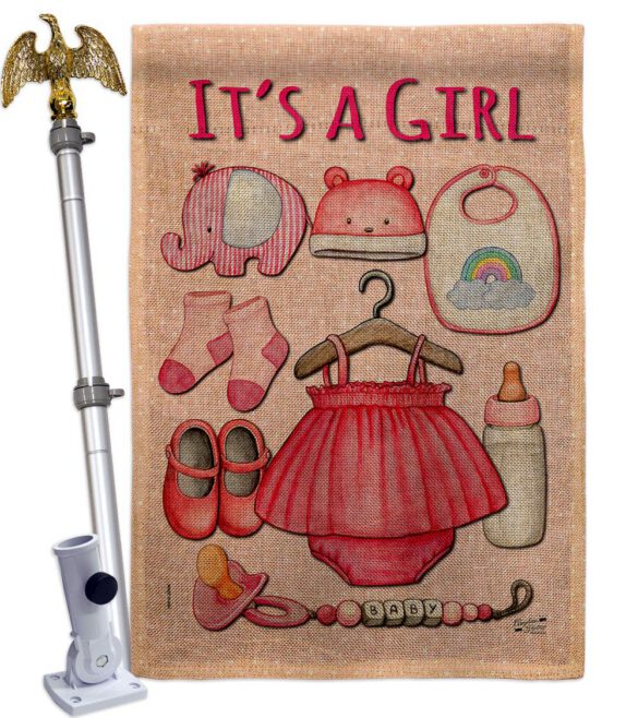 Baby Girl - Family Special Occasion Vertical Impressions Decorative Flags HG130339 Made In USA - Image 42