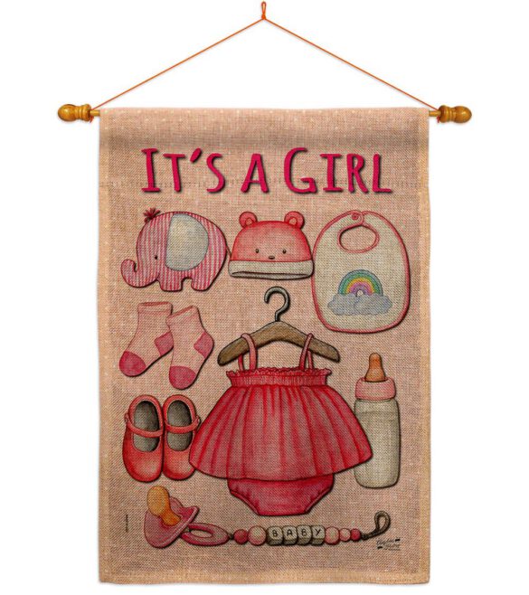 Baby Girl - Family Special Occasion Vertical Impressions Decorative Flags HG130339 Made In USA - Image 43
