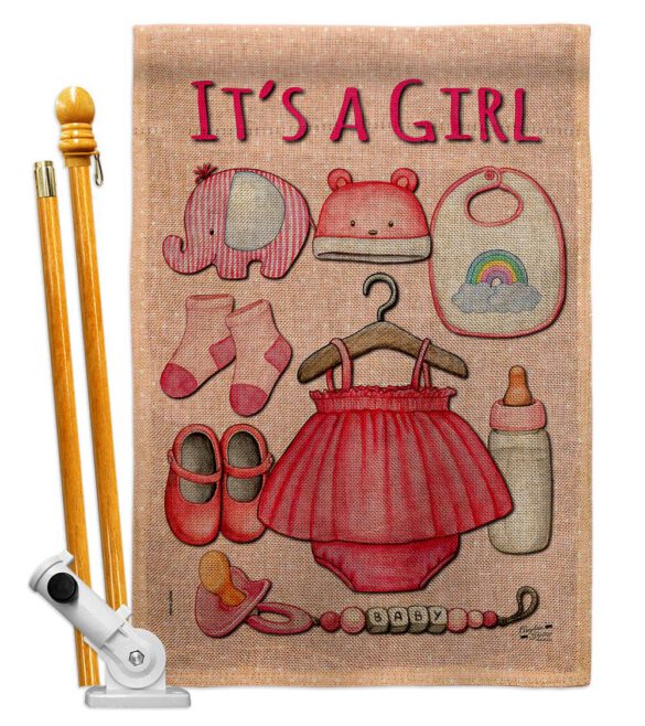 Baby Girl - Family Special Occasion Vertical Impressions Decorative Flags HG130339 Made In USA - Image 27