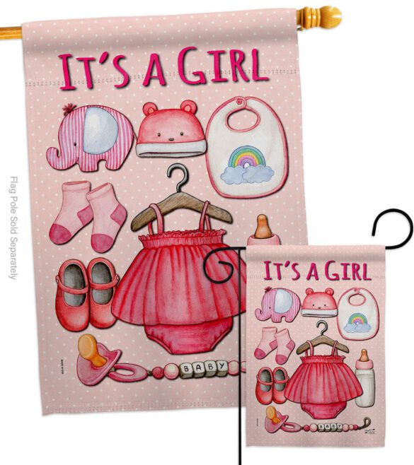 Baby Girl - Family Special Occasion Vertical Impressions Decorative Flags HG130339 Made In USA - Image 4