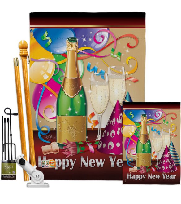 Happy New Year - New Year Winter Vertical Impressions Decorative Flags HG116008 Made In USA - Image 6