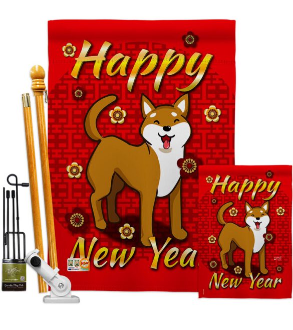 Chinese Dog Year - New Year Winter Vertical Impressions Decorative Flags HG137028 Made In USA - Image 6