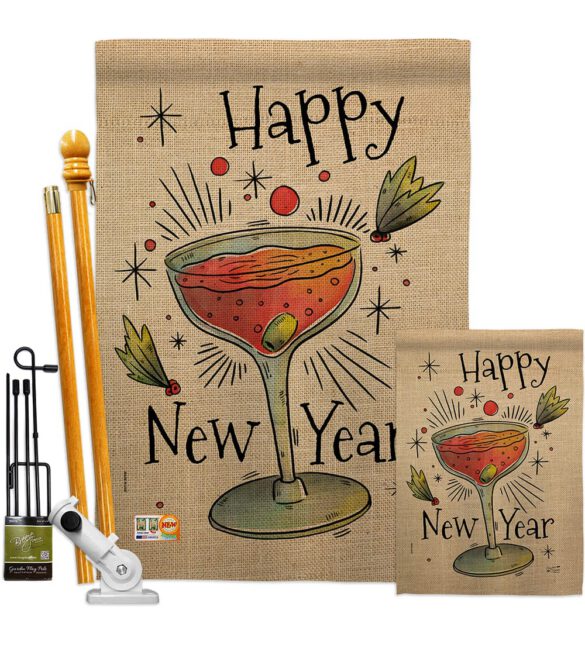 Cheers Happy New Year - New Year Winter Vertical Impressions Decorative Flags HG137120 Made In USA - Image 6