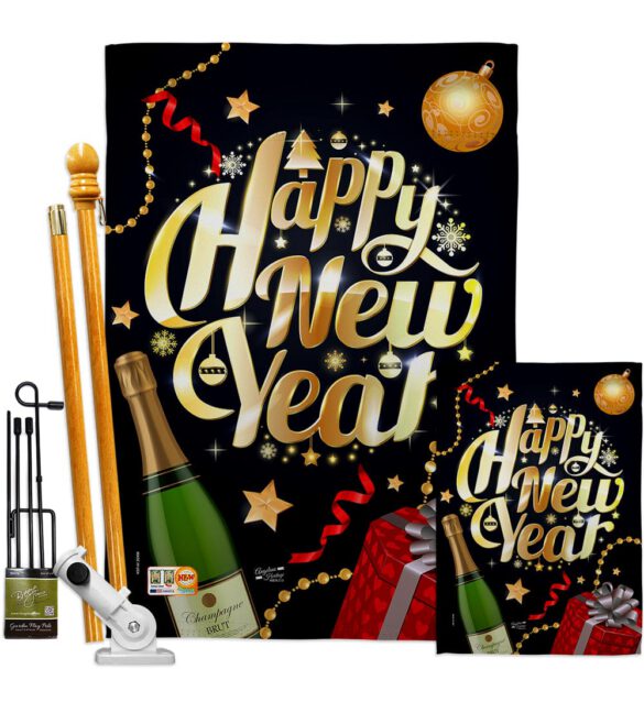 Best New Year - New Year Winter Vertical Impressions Decorative Flags HG137130 Made In USA - Image 6