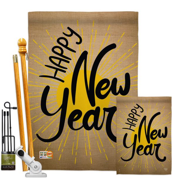 Happy New Year - New Year Winter Vertical Impressions Decorative Flags HG191048 Made In USA - Image 6