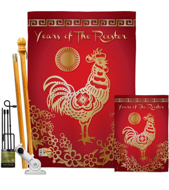 Happy New Years of the Rooster - New Year Winter Vertical Impressions Decorative Flags HG191104 Made In USA - Image 6