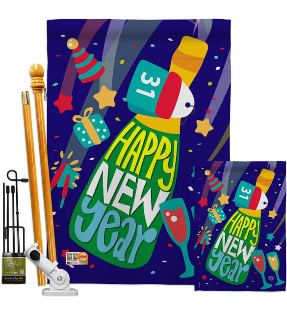 Celebrating New Year - New Year Winter Vertical Impressions Decorative Flags HG192049 Made In USA - Image 6