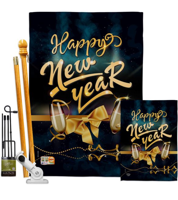 Cheerful New Year - New Year Winter Vertical Impressions Decorative Flags HG192146 Made In USA - Image 6