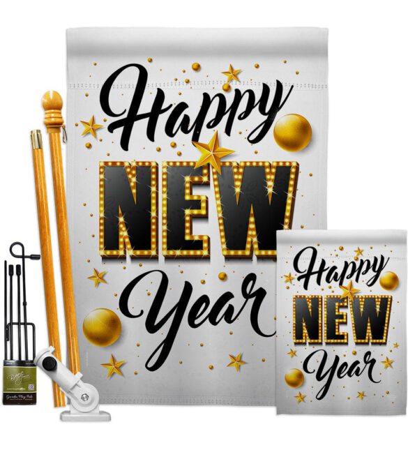 Happy New Year - New Year Winter Vertical Impressions Decorative Flags HG192295 Made In USA - Image 6