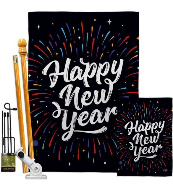 Happy New Year - New Year Winter Vertical Impressions Decorative Flags HG192330 Made In USA - Image 6
