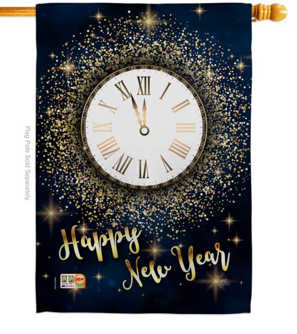 Countdown New Year - New Year Winter Vertical Impressions Decorative Flags HG116011 Made In USA - Image 2
