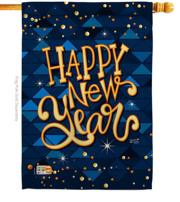 Delight New Year - New Year Winter Vertical Impressions Decorative Flags HG137102 Made In USA - Image 2