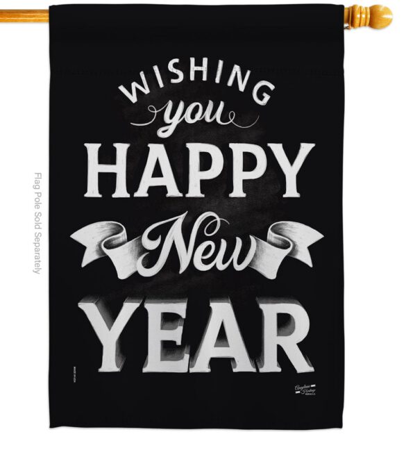 An New Year - New Year Winter Vertical Impressions Decorative Flags HG137247 Made In USA - Image 3