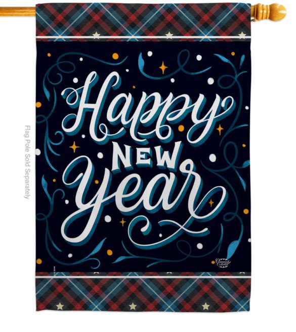Bring New Year - New Year Winter Vertical Impressions Decorative Flags HG192238 Made In USA - Image 2