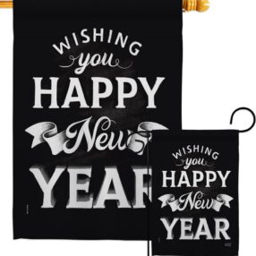 An New Year - New Year Winter Vertical Impressions Decorative Flags HG137247 Made In USA