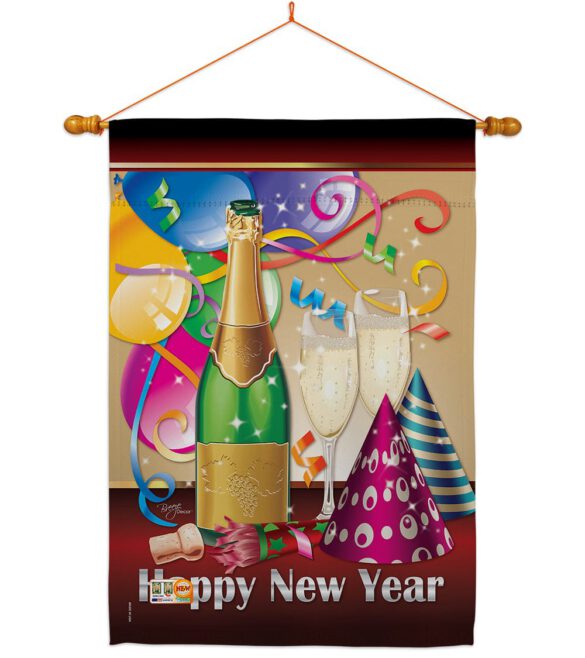 Happy New Year - New Year Winter Vertical Impressions Decorative Flags HG116008 Made In USA - Image 14