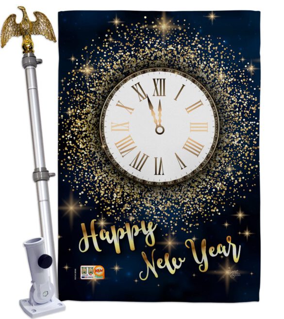 Countdown New Year - New Year Winter Vertical Impressions Decorative Flags HG116011 Made In USA - Image 13