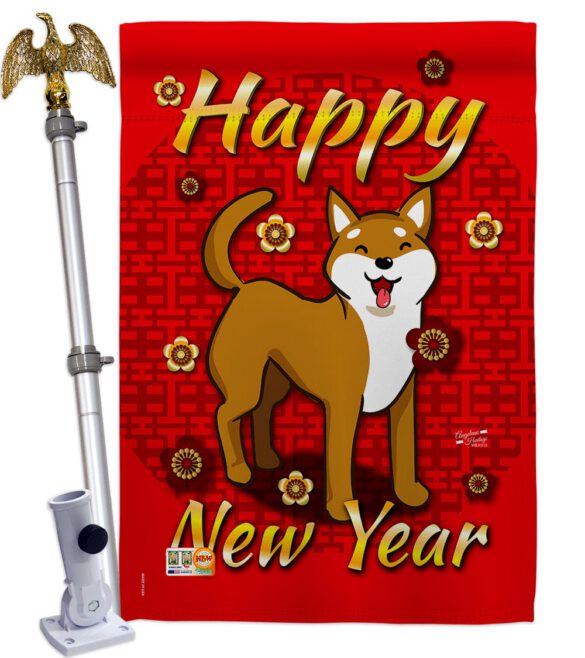 Chinese Dog Year - New Year Winter Vertical Impressions Decorative Flags HG137028 Made In USA - Image 13