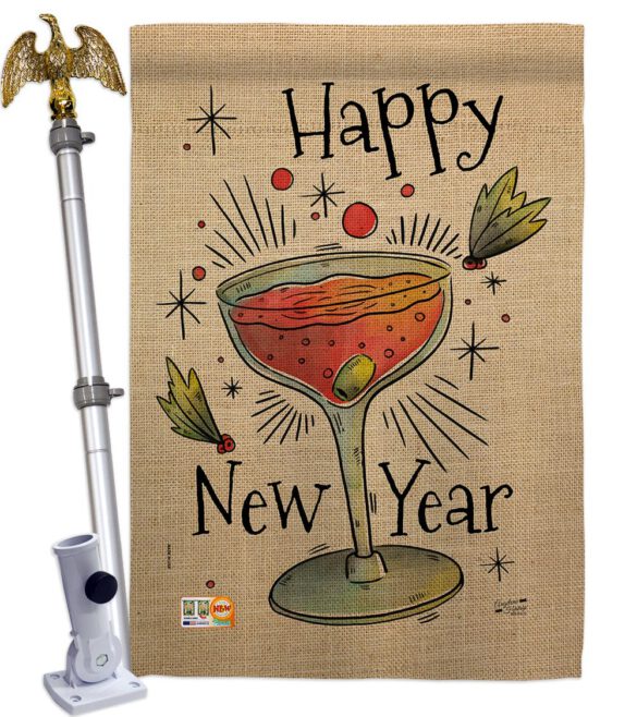 Cheers Happy New Year - New Year Winter Vertical Impressions Decorative Flags HG137120 Made In USA - Image 13