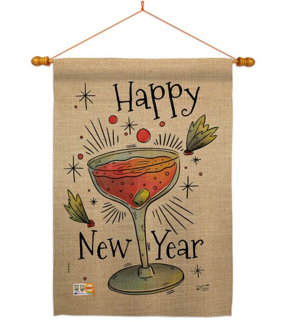 Cheers Happy New Year - New Year Winter Vertical Impressions Decorative Flags HG137120 Made In USA - Image 14