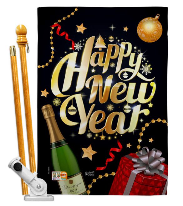 Best New Year - New Year Winter Vertical Impressions Decorative Flags HG137130 Made In USA - Image 5