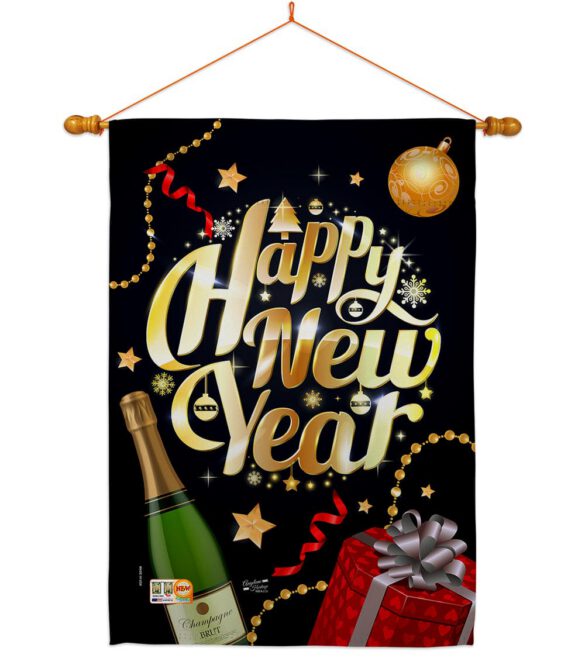 Best New Year - New Year Winter Vertical Impressions Decorative Flags HG137130 Made In USA - Image 14