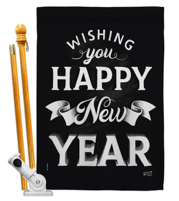 An New Year - New Year Winter Vertical Impressions Decorative Flags HG137247 Made In USA - Image 6