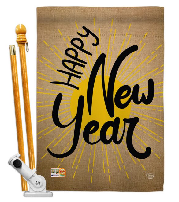 Happy New Year - New Year Winter Vertical Impressions Decorative Flags HG191048 Made In USA - Image 5