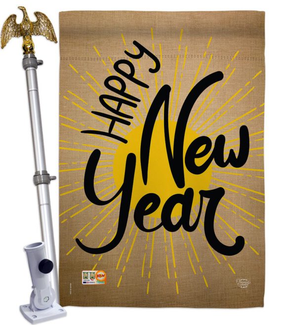 Happy New Year - New Year Winter Vertical Impressions Decorative Flags HG191048 Made In USA - Image 13