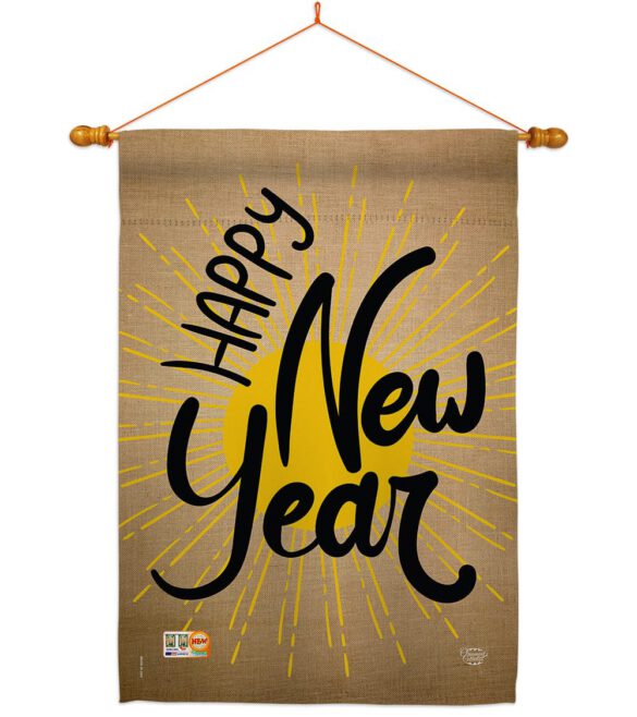 Happy New Year - New Year Winter Vertical Impressions Decorative Flags HG191048 Made In USA - Image 14