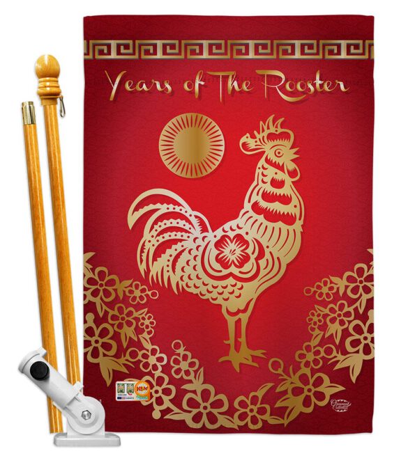 Happy New Years of the Rooster - New Year Winter Vertical Impressions Decorative Flags HG191104 Made In USA - Image 5