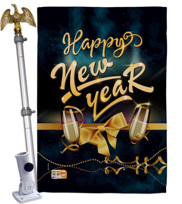 Cheerful New Year - New Year Winter Vertical Impressions Decorative Flags HG192146 Made In USA - Image 13