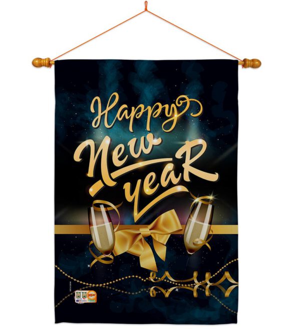 Cheerful New Year - New Year Winter Vertical Impressions Decorative Flags HG192146 Made In USA - Image 14