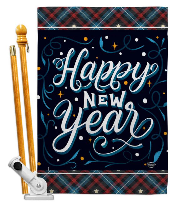 Bring New Year - New Year Winter Vertical Impressions Decorative Flags HG192238 Made In USA - Image 5