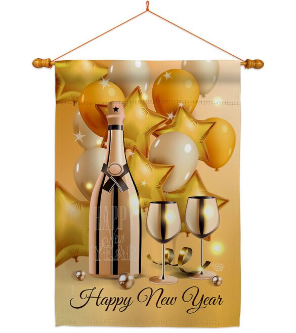 Golden New Year - New Year Winter Vertical Impressions Decorative Flags HG192266 Made In USA - Image 10