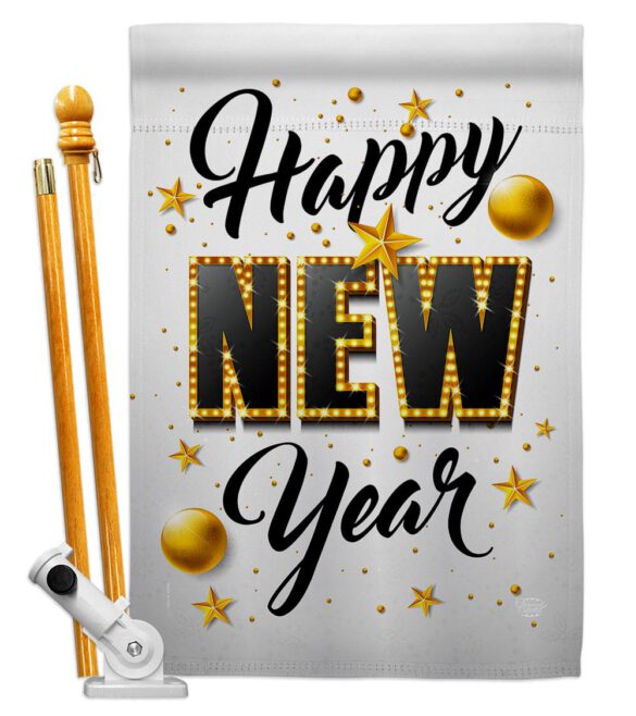 Happy New Year - New Year Winter Vertical Impressions Decorative Flags HG192295 Made In USA - Image 5