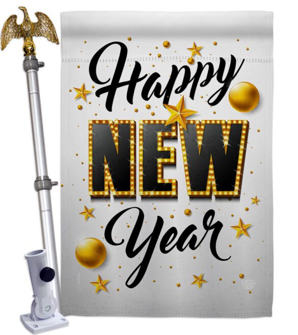 Happy New Year - New Year Winter Vertical Impressions Decorative Flags HG192295 Made In USA - Image 9